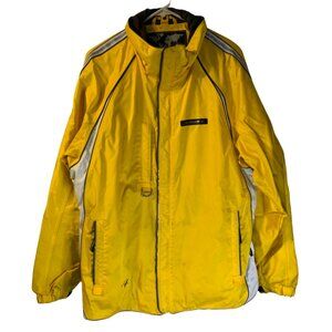 Vintage Men's Phenix Snowboarding Jacket Size L Yellow Full Zip Adj Cuffs Skiing